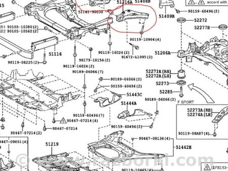 ФОТО Кронштейн передней балки для Lexus LS460 (06-12) Киев