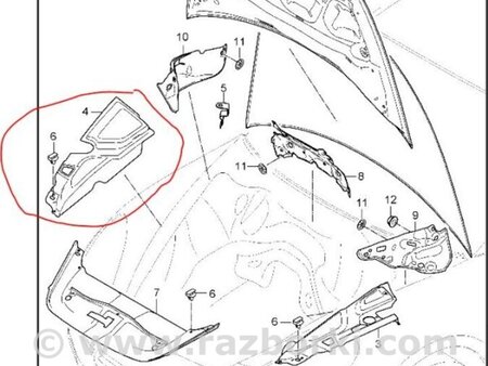ФОТО Накладка крыла переднего внутренняя  для Porsche Cayenne Type 958 (10-18) Киев