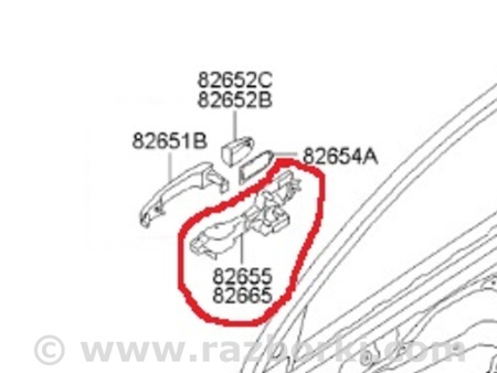 ФОТО Кронштейн ручки дверной передний правый для KIA Sorento 2 XM (09-14) Київ