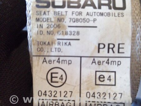 ФОТО Ремень безопасности левый для Subaru Outback III BP/BL (03-09) Київ