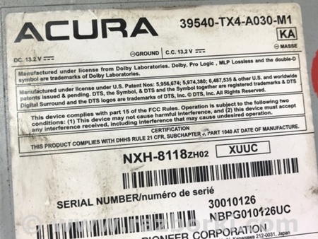 ФОТО Магнитола для Acura RDX TB3, TB4 (03.2012-12.2015) Киев