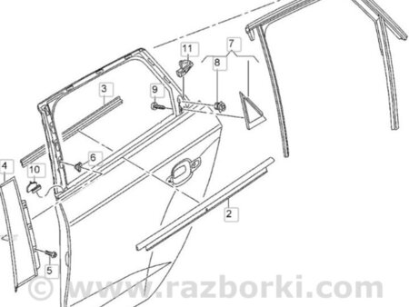 ФОТО Уплотнитель стекла двери для Audi (Ауди) A3 III 8V (12-20) Київ