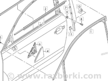 ФОТО Уплотнитель стекла двери для Audi (Ауди) A3 III 8V (12-20) Київ