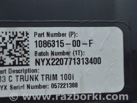 ФОТО Накладка проема заднего багажника для Tesla Model 3 Одесса