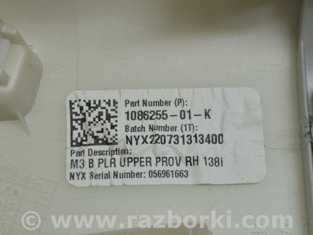 ФОТО Накладка центральной стойки верхняя ремень правая для Tesla Model 3 Одесса