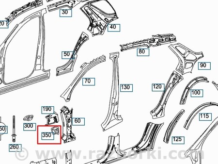 ФОТО Підсилювач кузова передній лівий для Mercedes-Benz GL-CLASS X164 (06-12) Киев