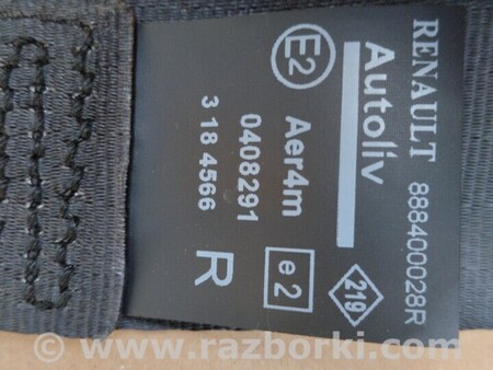 ФОТО Ремень безпеки задний правий левий для Renault Scenic Киев