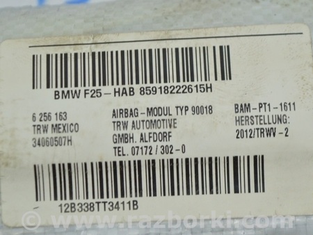 ФОТО Подушка безопасности боковая шторка правая для BMW X3 F25 Одесса