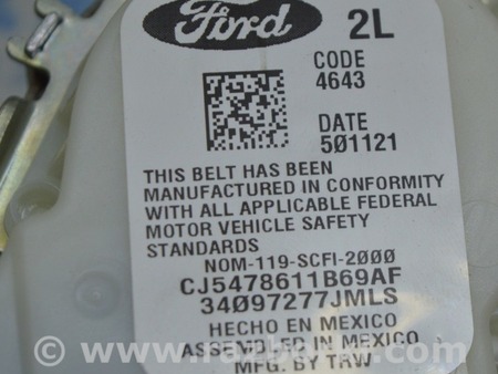 ФОТО Ремень безопасности зад лев для Ford Escape 3 (01.2012-12.2018) Одесса