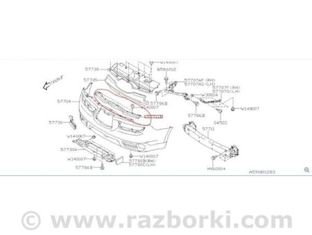 ФОТО Кронштейн переднього бампера для Subaru Tribeca рестайл (08-14) Київ