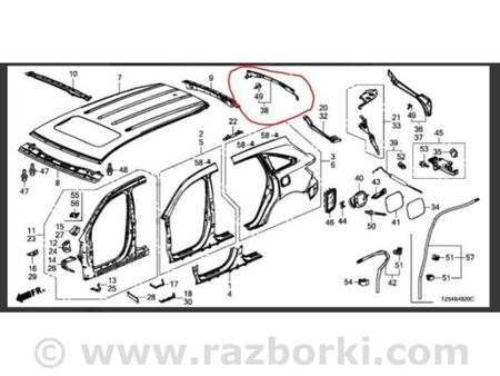 ФОТО Обшивка стелі для Acura MDX YD3 (13-20) Київ