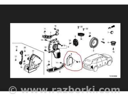 ФОТО Повітропровід салону для Honda Pilot 3 MR-V YF5/6 (15-22) Київ