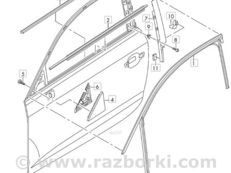 ФОТО Уплотнитель стекла двери для Audi (Ауди) A3 III 8V (12-20) Київ