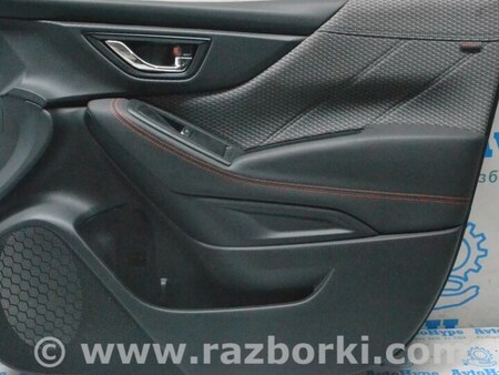 ФОТО Обшивка двери карточка перед прав 02 красная строчка Sport для Subaru Forester SK S14 (18-24) Одеса