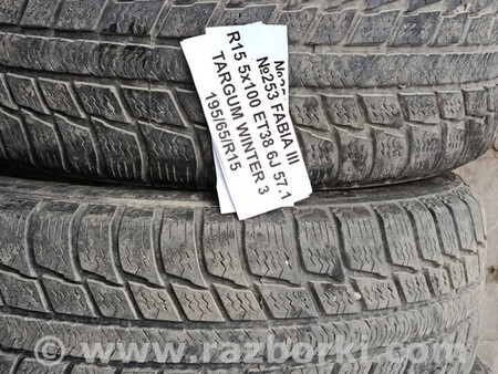 ФОТО Диски з Шинами Skoda III R15 5x100 ET38 6J 57.1 TARGUM WINTER 3 195/65/R15 для Volkswagen Fabia Львів